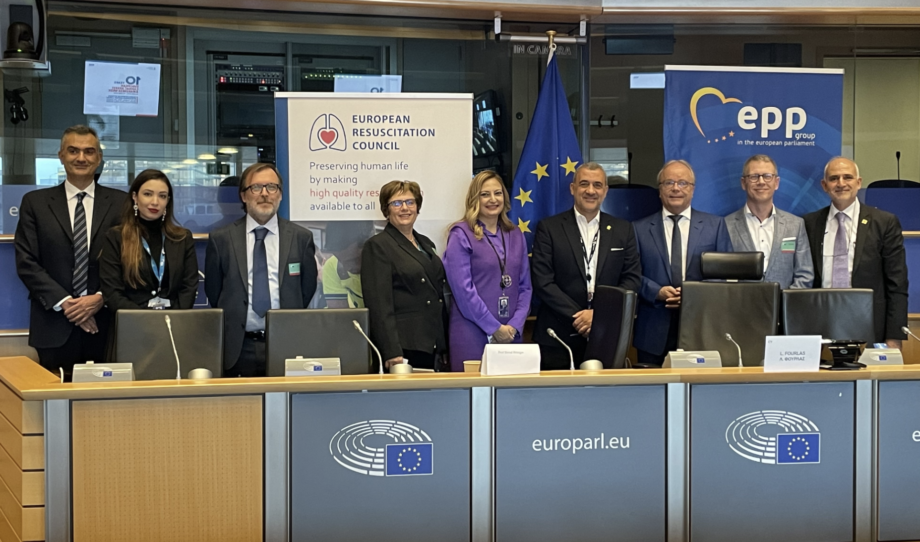 ERC officials at Brussels EU parliament with MEPs